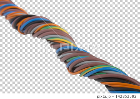 A tangle of colorful wires A tangle of colorful wires 142852392