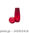 Two red glass vases 142852418