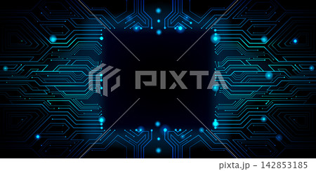 Blue circuit board background with glowing lines Blue circuit board background with glowing lines 142853185