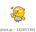 うがいをするひよこ 142853302