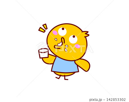 うがいをするひよこ 142853302