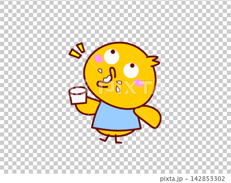 うがいをするひよこ 142853302
