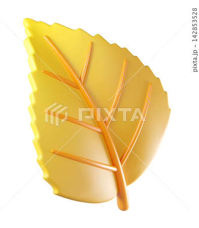 Bright yellow leaf with orange veins. Perfect for autumn decor, harvest banner. Bright yellow leaf with orange veins. Perfect for autumn decor, harvest banner. 142853528