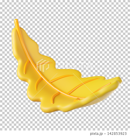 Sunny oak leaf in gradient orange. For autumn, Halloween, and decorative banners. 142853923