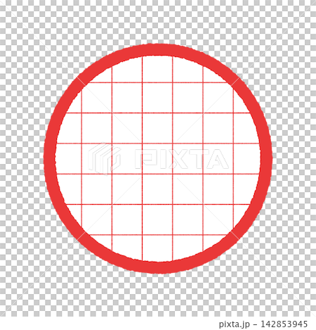 Simple and cute red hand-drawn grid texture round frame - decorative illustration material for embellishments and labels Simple and cute red hand-drawn grid texture round frame - decorative illustration material for embellishments and labels 142853945