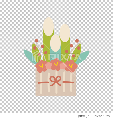 Kadomatsu (New Year's pine decoration) 2027 vector illustration material Kadomatsu (New Year's pine decoration) 2027 vector illustration material 142854069