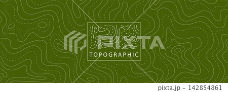 Topographic Map Background Banner with Geometric Logo Element and Green Hand-drawn Contour Lines Topographic Map Background Banner with Geometric Logo Element and Green Hand-drawn Contour Lines 142854861