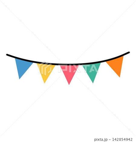 festive bunting flags banner illustration 142854942