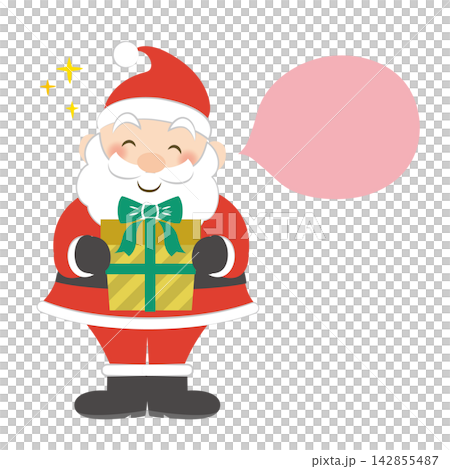 A cute Santa Claus holding presents (with outlines) 142855487