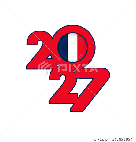 2027 banner with France flag inside. 2027 banner with France flag inside. 142856954