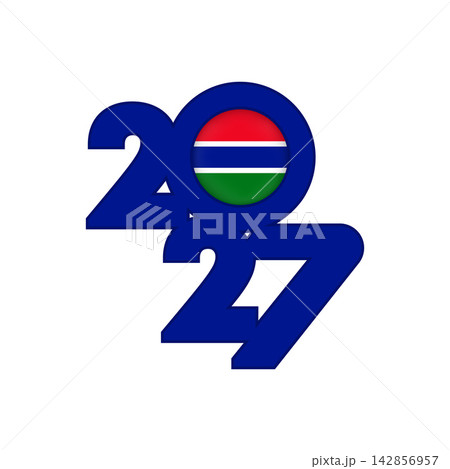 2027 banner with Gambia flag inside. 2027 banner with Gambia flag inside. 142856957
