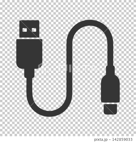 Charging cable silhouette icon Charging cable silhouette icon 142859033