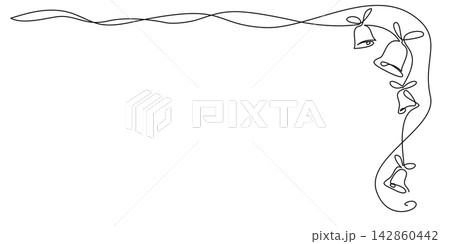 minimalist Christmas bells corner frame. Vector holiday border illustration minimalist Christmas bells corner frame. Vector holiday border illustration 142860442