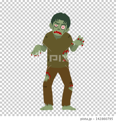 An illustration of a green, rotting zombie wandering around with its arms outstretched (for Halloween). An illustration of a green, rotting zombie wandering around with its arms outstretched (for Halloween). 142860795