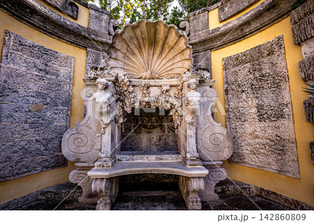 exteriors of Villa Vizcaya, Miami, Florida, usa 142860809