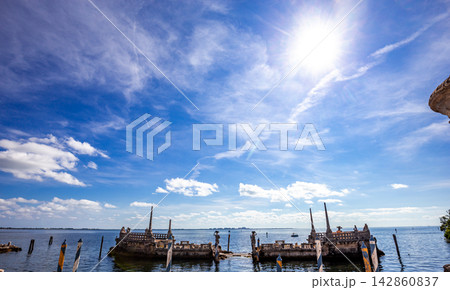 exteriors of Villa Vizcaya, Miami, Florida, usa 142860837