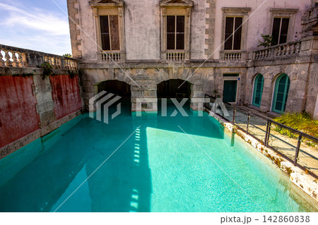 exteriors of Villa Vizcaya, Miami, Florida, usa 142860838