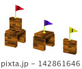積み木に乗せた数字の旗 142861646