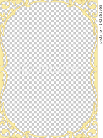 Gold-colored decorative frame. Art Nouveau style. (A4 size) Gold-colored decorative frame. Art Nouveau style. (A4 size) 142861968