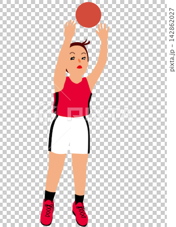 圖：女運動員參加運動比賽－籃球運動員比賽1 142862027