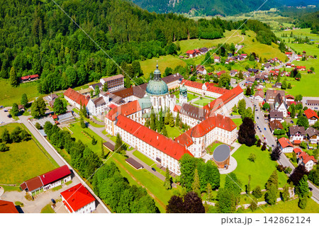 Ettal Abbey aerial panoramic view, Germany 142862124