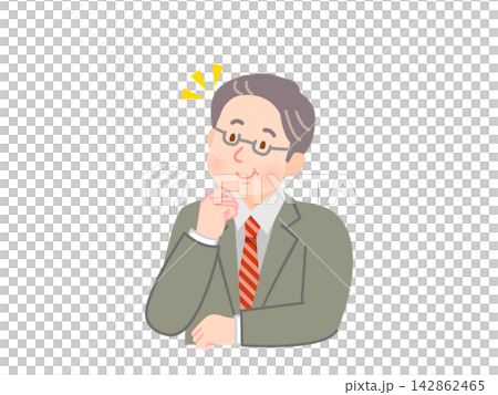 一位中年男子的插圖,他有一個想法 一位中年男子的插圖,他有一個想法 142862465