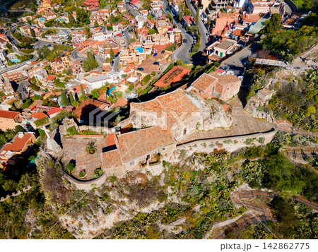 Chiesa Madonna della Rocca aerial panoramic view, Sicily Chiesa Madonna della Rocca aerial panoramic view, Sicily 142862775