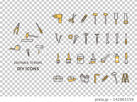 Icon set related to tools and DIY Icon set related to tools and DIY 142863159