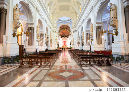 Palermo Cathedral or Duomo interior view, Sicily 142863385