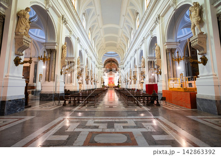 Palermo Cathedral or Duomo interior view, Sicily 142863392