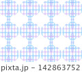 水彩風チェック模様のパターン 142863752