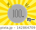 100円均一、背景サンバースト 142864709