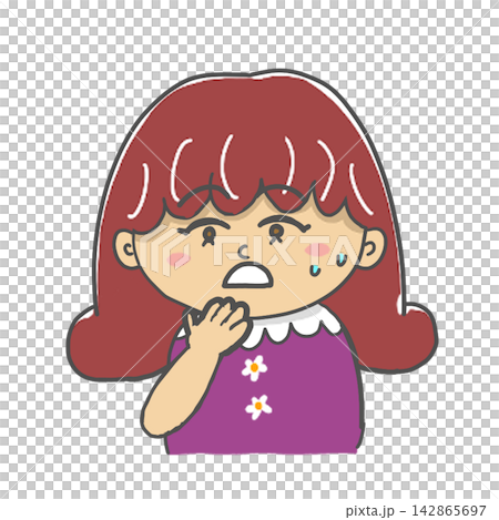 Illustration of an anxious woman Illustration of an anxious woman 142865697