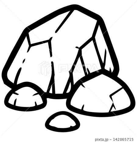 Delightful peaceful rock boulder stone outline illustration offering cheerful decorative element for kids animal habitat coloring book page design artwork Delightful peaceful rock boulder stone outline illustration offering cheerful decorative element for kids animal habitat coloring book page design artwork 142865715