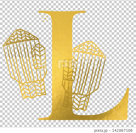 Golden letter L monogram with hand drawn outline cozy winter mittens illustration. Elegant luxury metallic gold alphabet design element for invitations. Initial christmas decoration clip art. Golden letter L monogram with hand drawn outline cozy winter mittens illustration. Elegant luxury metallic gold alphabet design element for invitations. Initial christmas decoration clip art. 142867106