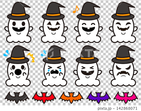 Halloween ghost illustration set Halloween ghost illustration set 142868071