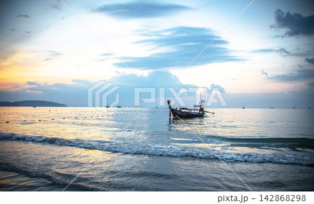 sunset on the sea sunset on the sea 142868298