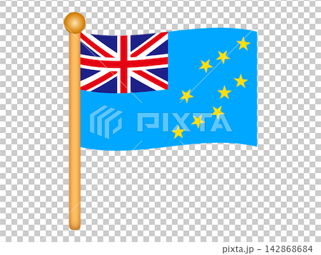 なびくツバルの国旗イラスト素材2 なびくツバルの国旗イラスト素材2 142868684