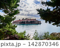 Sveti Stefan Island Framed By Coastal Pine Trees 142870346