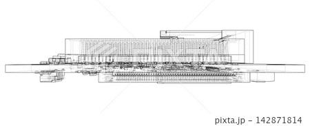 architectural blueprint of a building. Vector 142871814