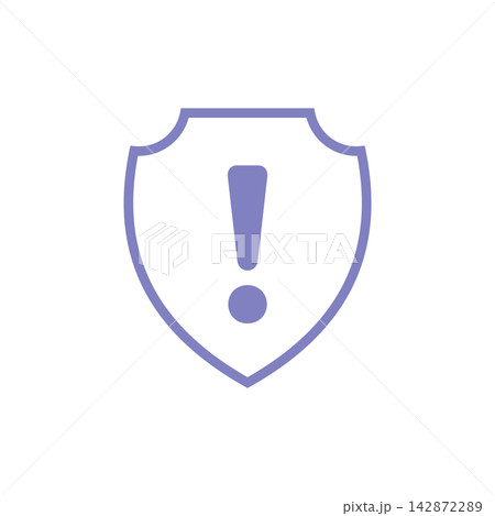Exclamation Sign Shield Pictogram Icon Logo Template Exclamation Sign Shield Pictogram Icon Logo Template 142872289