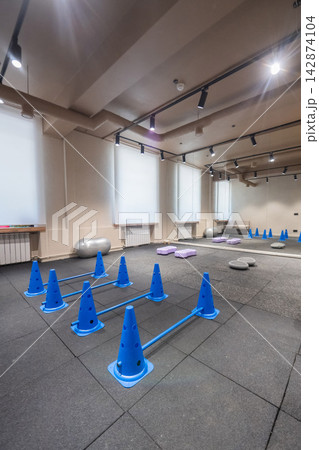 A training area with a dog trainer. A training area with a dog trainer. 142874104