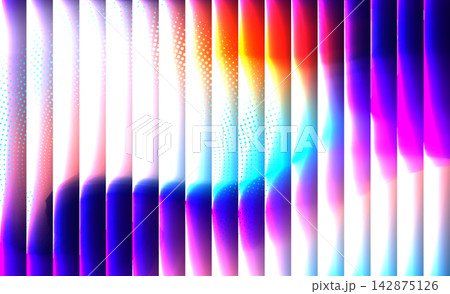 Ribbed glass surface. Vertical stripe pattern with curved distortion. Ribbed glass surface. Vertical stripe pattern with curved distortion. 142875126