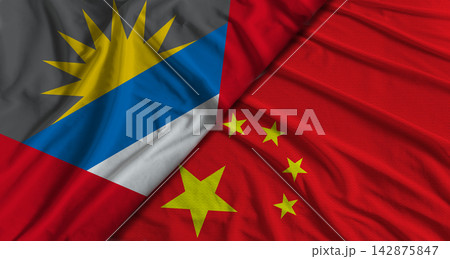 Bilateral relations between Antigua and Barbuda and China. Flag of Antigua and Barbuda and China Bilateral relations between Antigua and Barbuda and China. Flag of Antigua and Barbuda and China 142875847