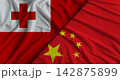 Bilateral relations between Tonga and China. Flag of Tonga and China 142875899
