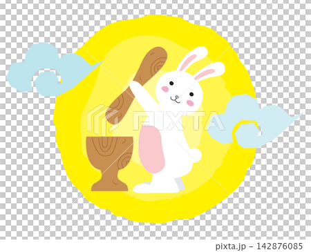 The Mortar-Pounding Rabbit in the Korean Chuseok Full Moon The Mortar-Pounding Rabbit in the Korean Chuseok Full Moon 142876085