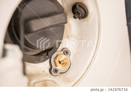 Close-up of the LPG tank. 142876716
