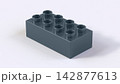 Charcoal Gray Plastic Building Lego Brick Isolated on White Background 142877613