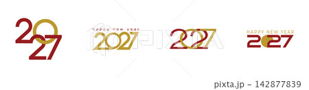 Vector illustration of Happy New Year 2027 Vector illustration of Happy New Year 2027 142877839