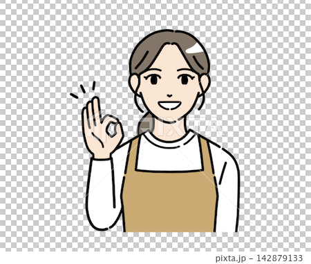 An illustration of a young female staff member making an OK sign. An illustration of a young female staff member making an OK sign. 142879133